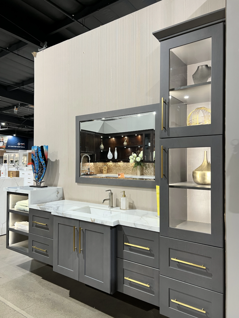 A Fossil Nuovo vanity - Dark Gray floating bathroom vanity