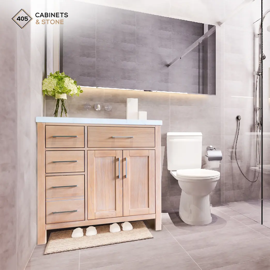 Modern White Oak Bathroom Vanity