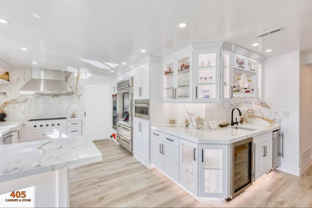Illustration of Affordable White Shaker Kitchen Cabinets With Molding