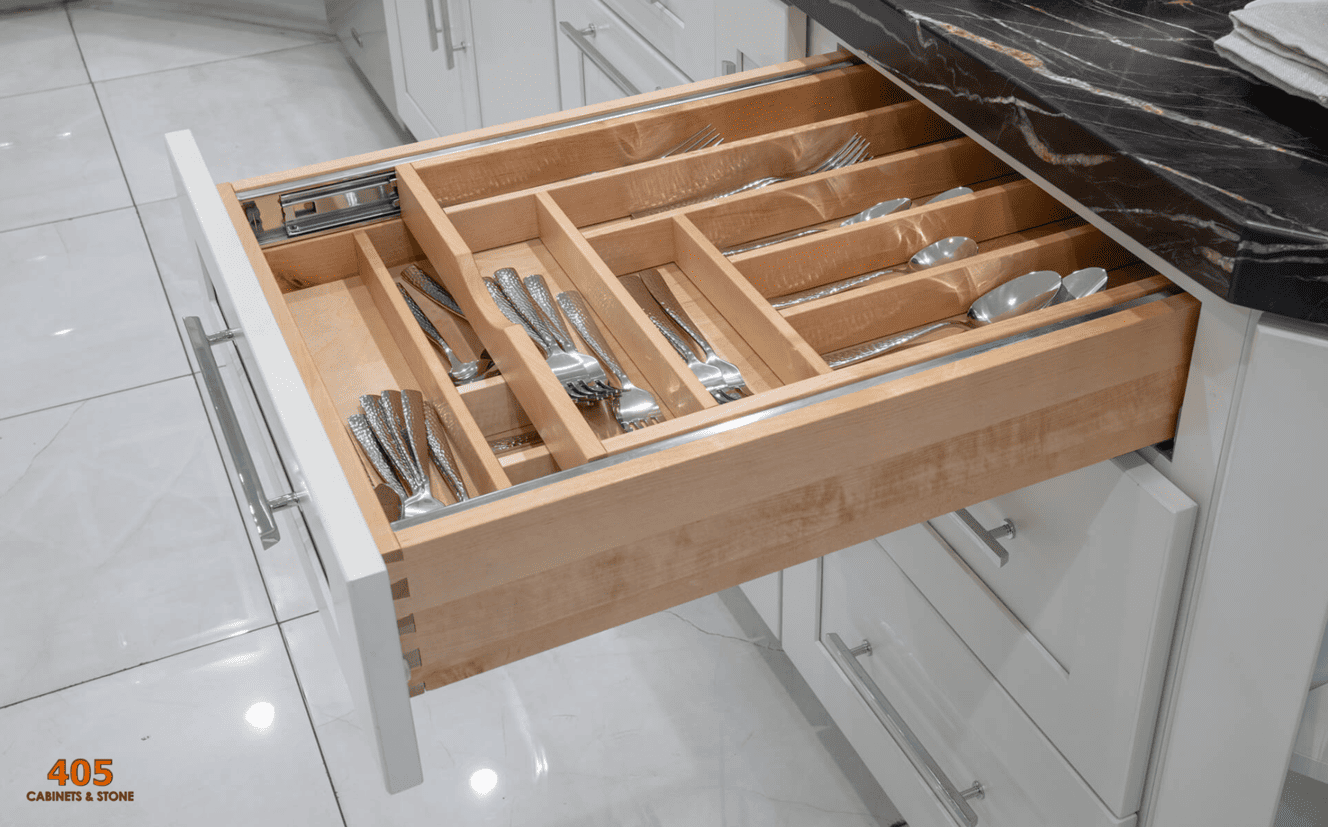 Choosing a Double Layer Drawer is One of The Best Kitchen Cabinet Organization Hacks