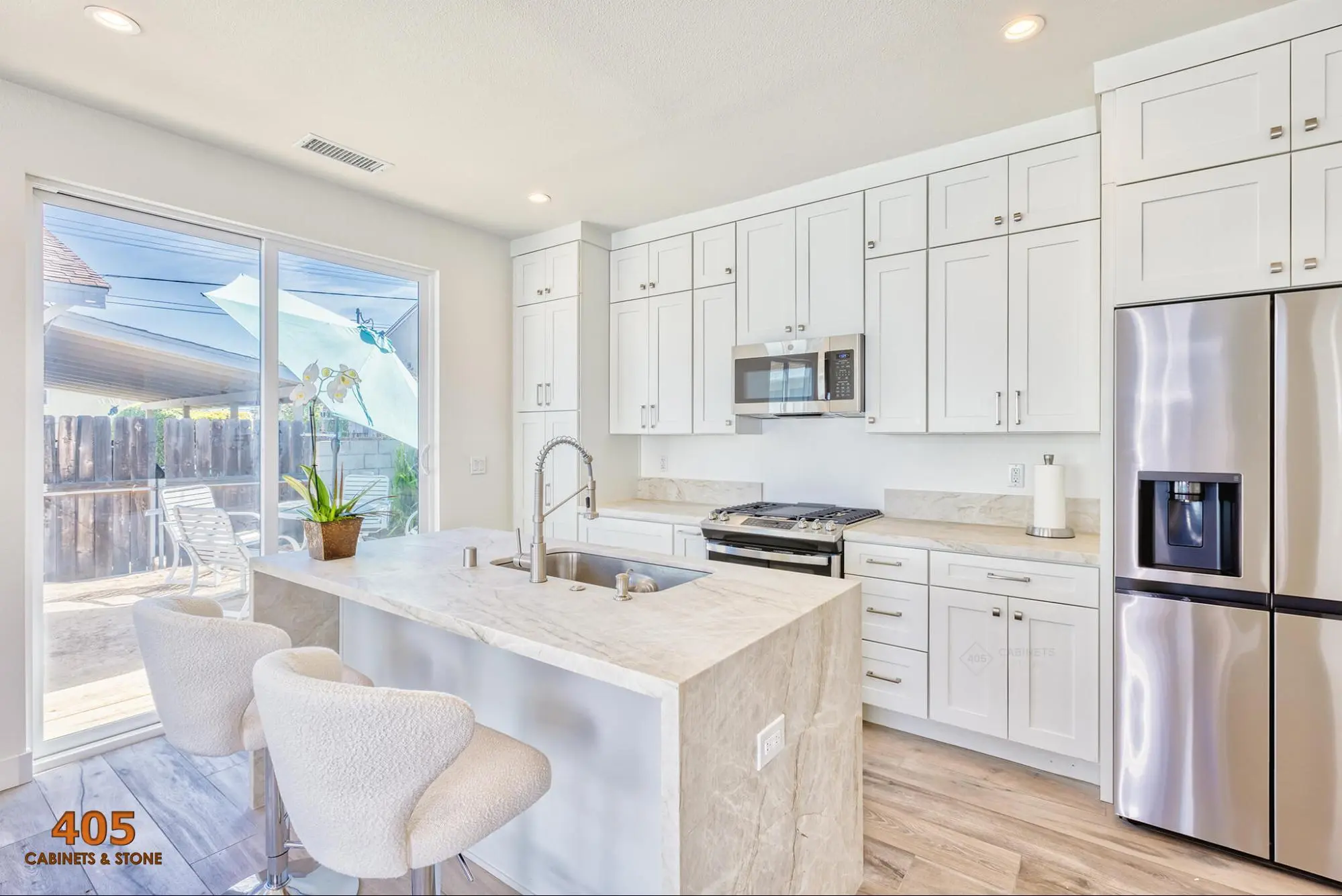 Stunning White Kitchen Cabinets with Stainless Steel Appliances image3