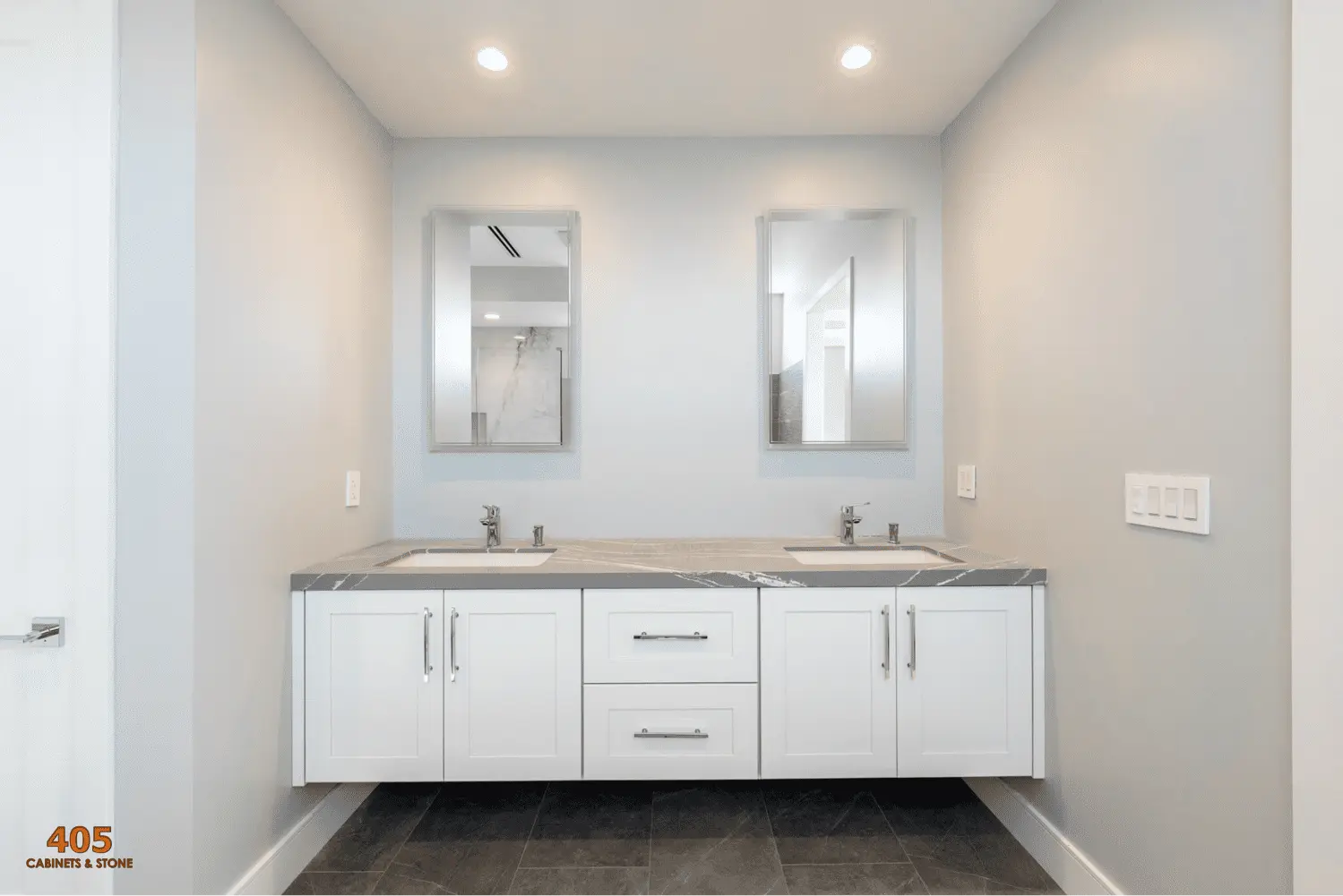 What Color Bathroom Vanity with Dark Floors image9