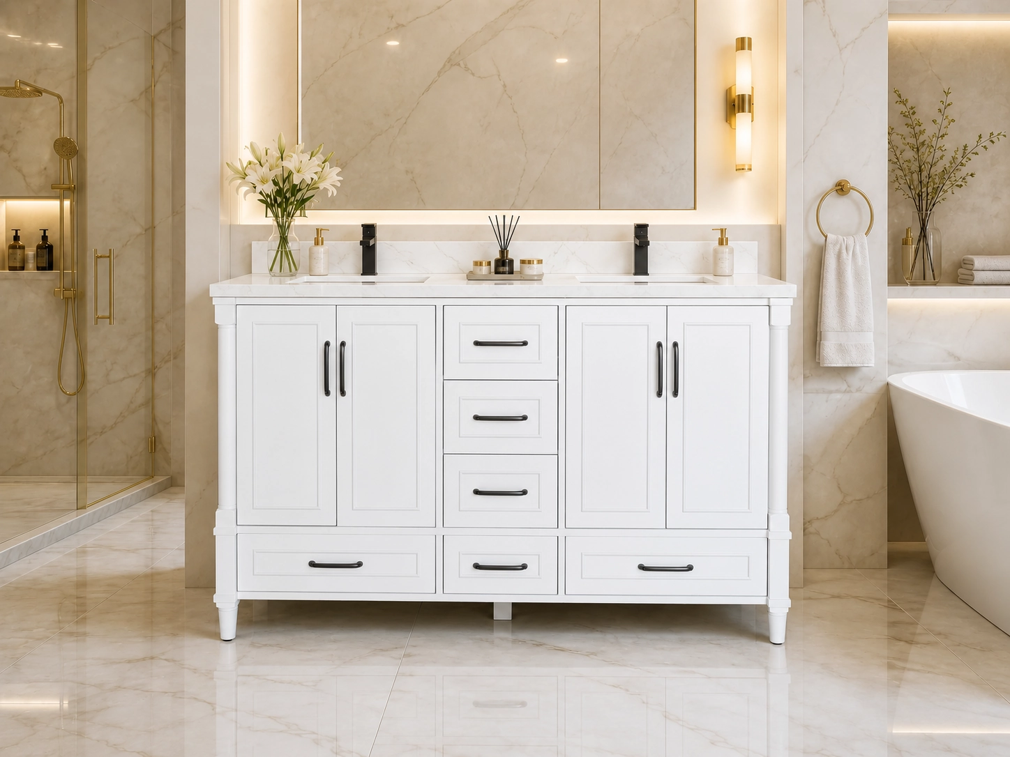 60 inch double sink belle