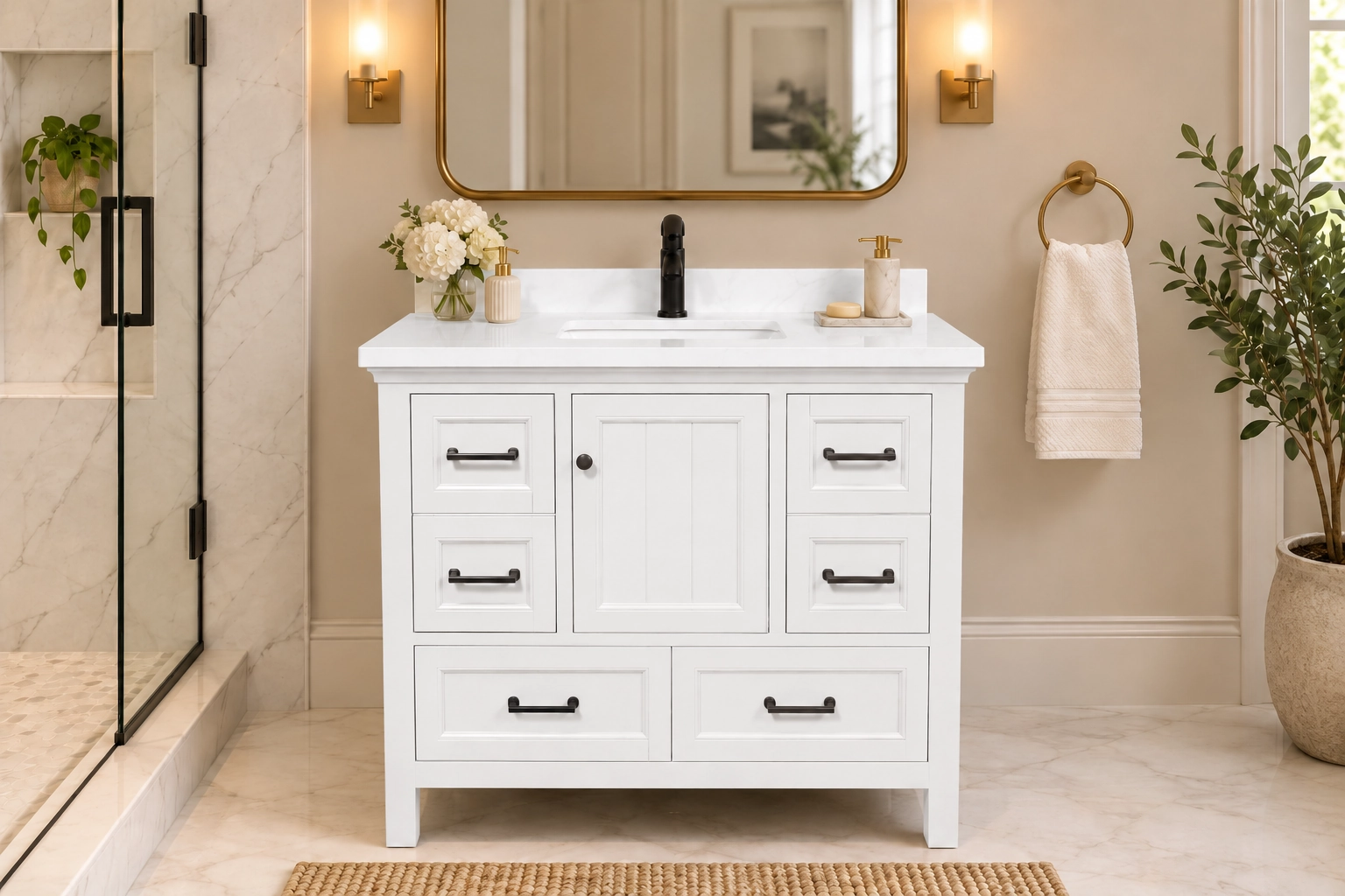 42 inch vanity white vienna