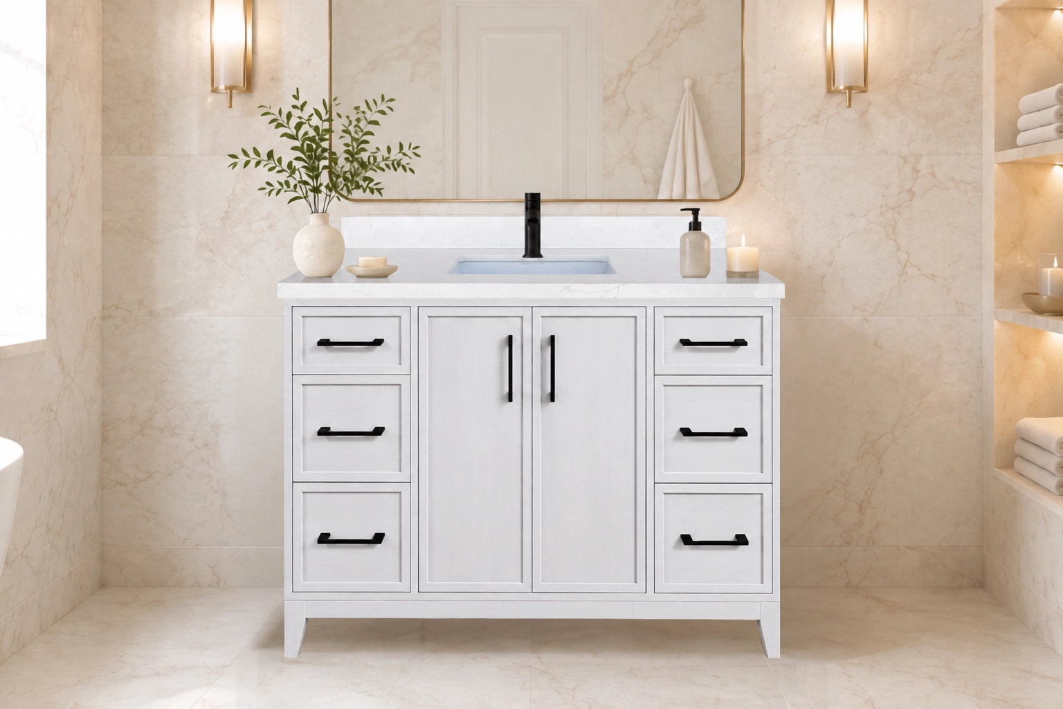 48 inch milton vanity chalk oak