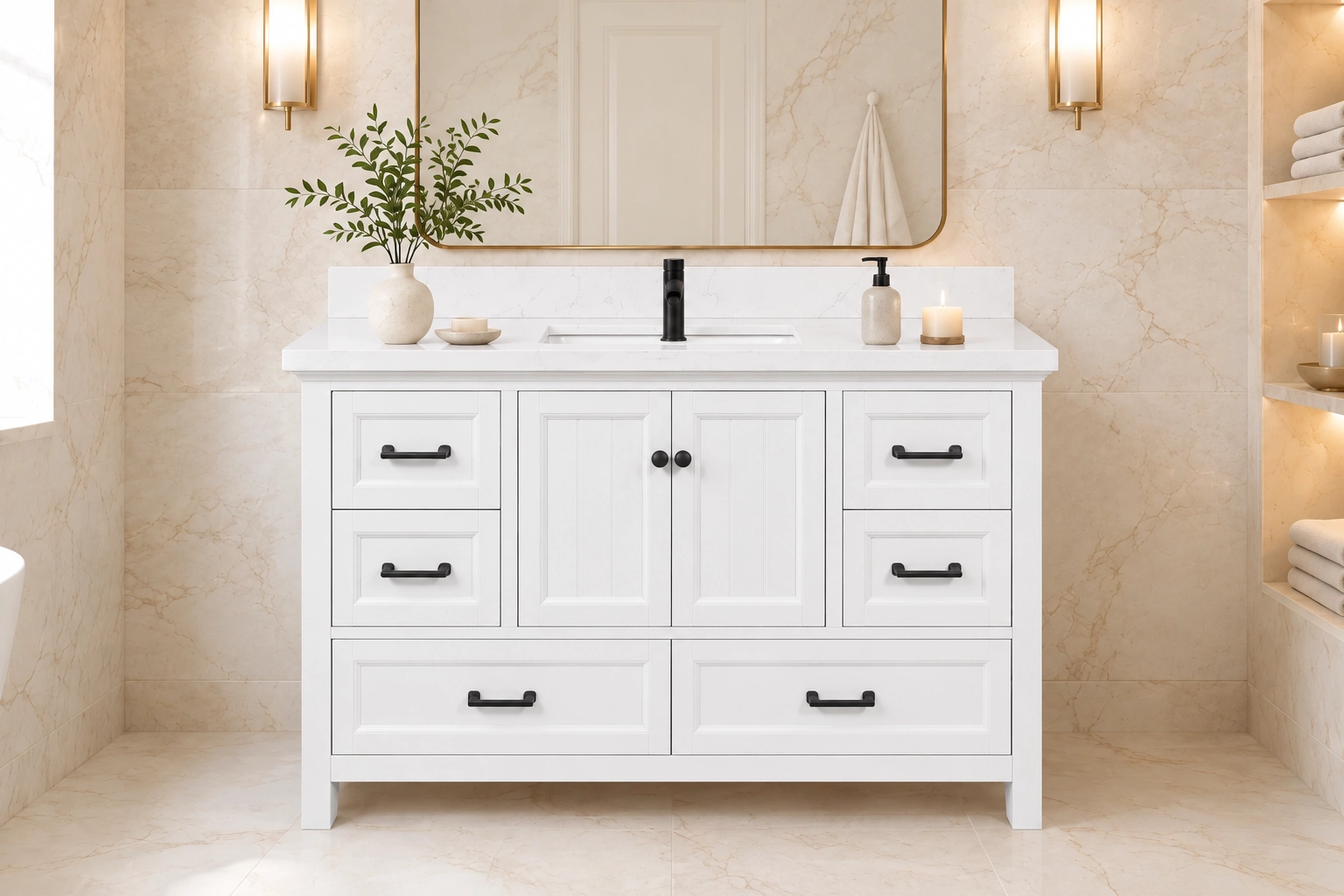 54 inch vanity white vienna