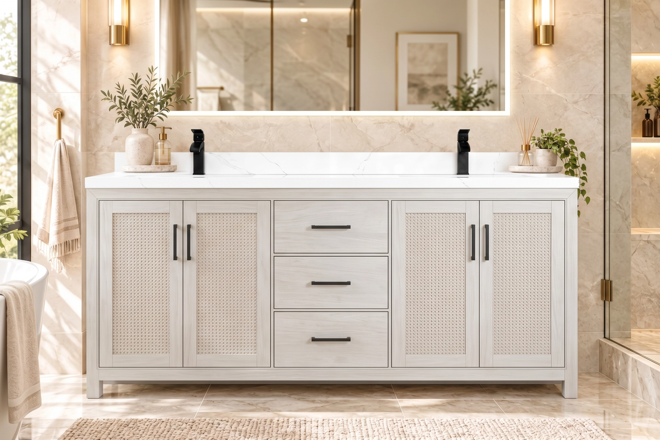 72 inch chalk oak color maui vanity