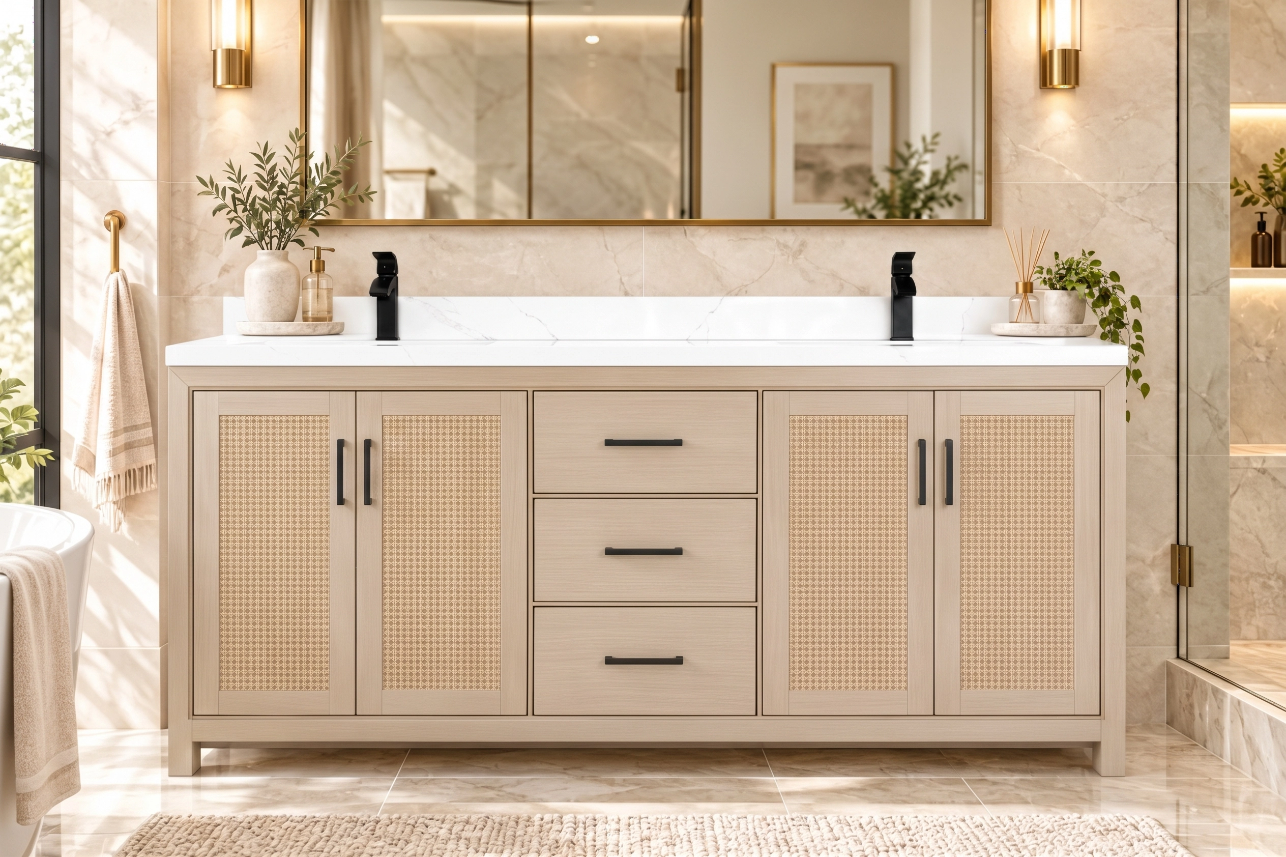 72 inch milk oak color maui vanity