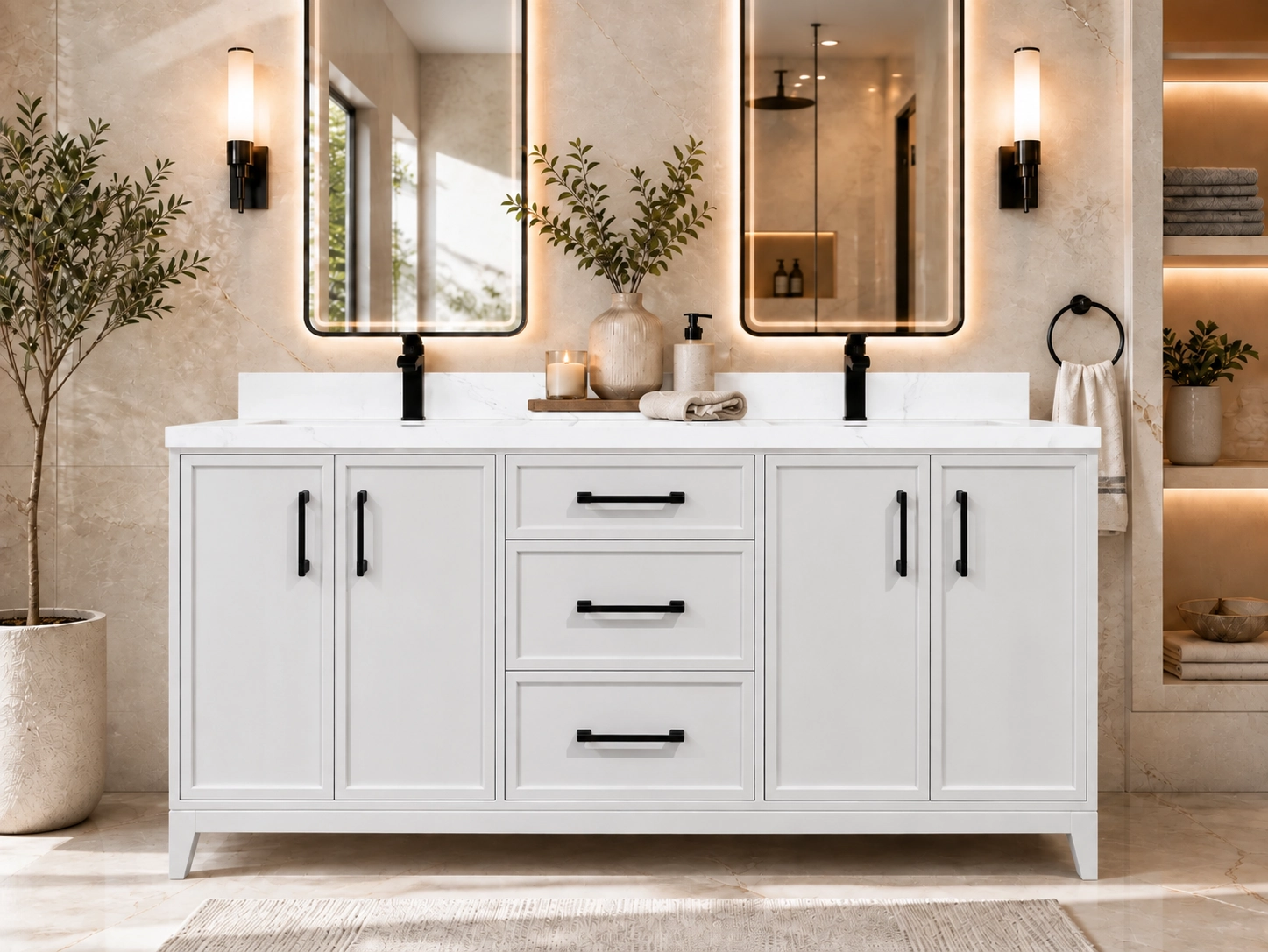 72 inch milton vanity chalk oak