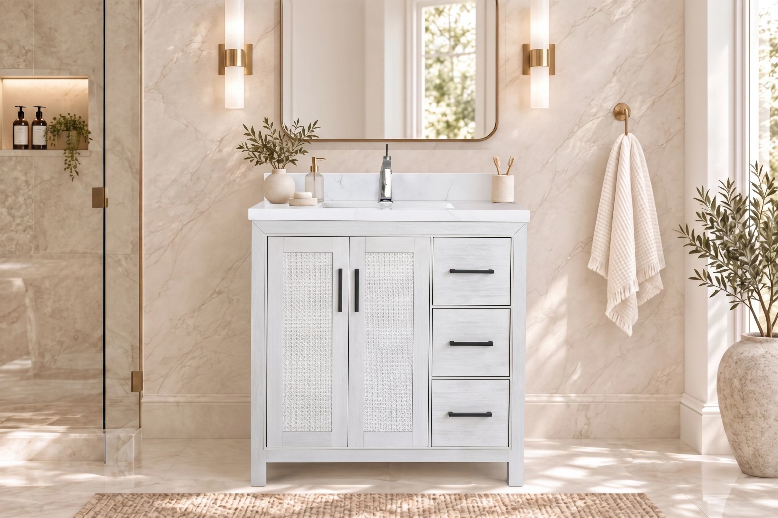 maui 36 right drawer chalk oak vanity