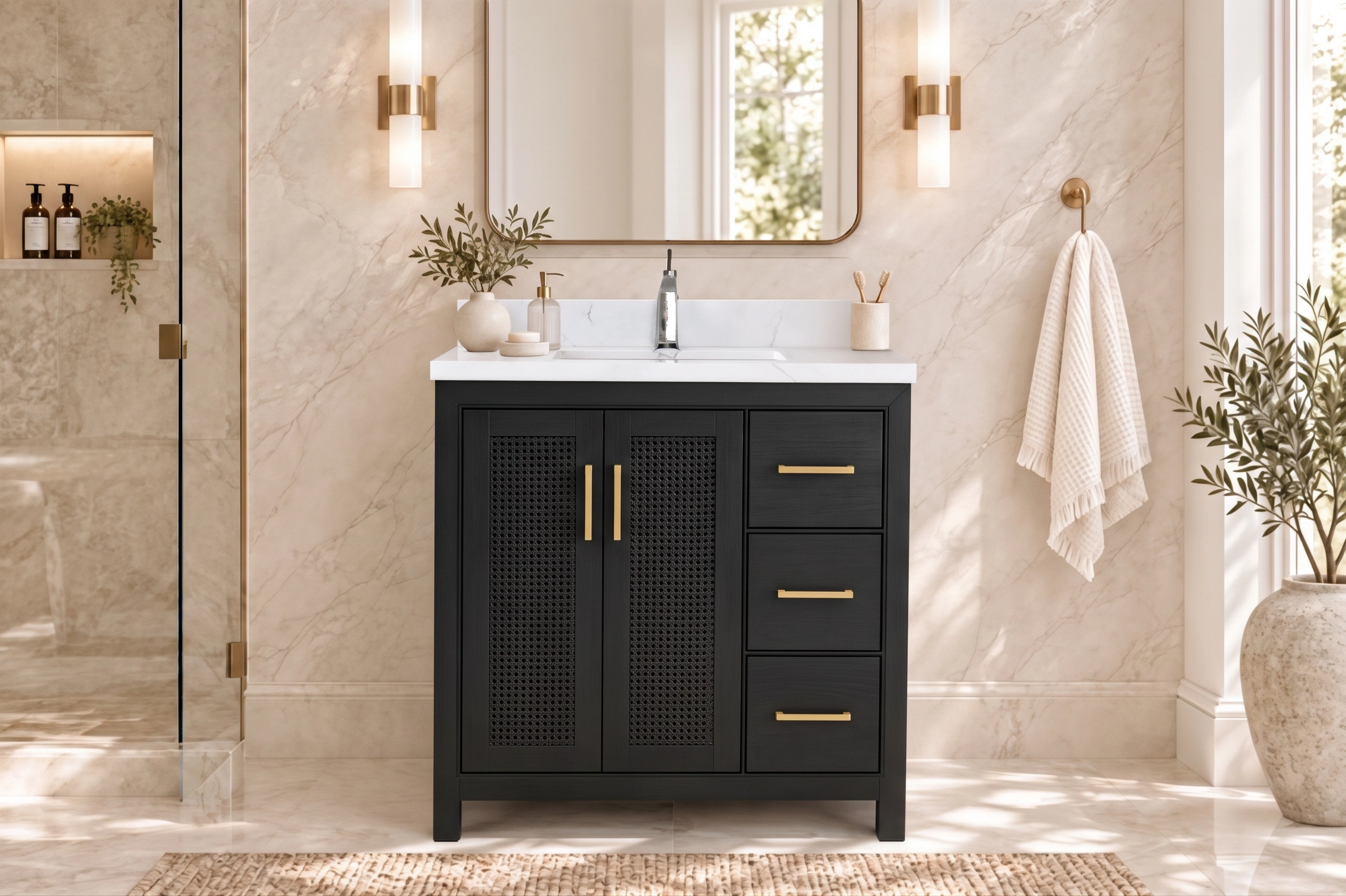 maui 36 right drawer raven oak vanity